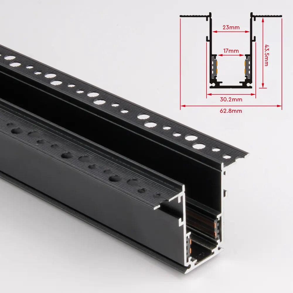 AM-MR-20P15 - 20 Style Plastering Mounted Magnetic Rail