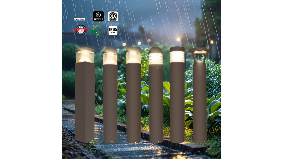 NIES-BD03, Modern Landscape Bollard Light Waterproof Ip65 24W 3CCT Adjustable Outdoor