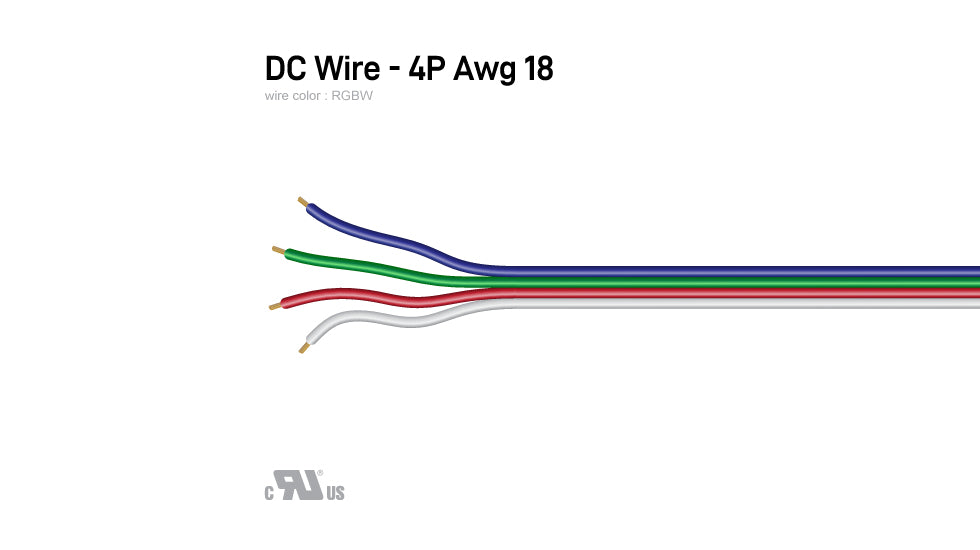 DC Wire 4P(RGBW), 18 AWG, UL2468