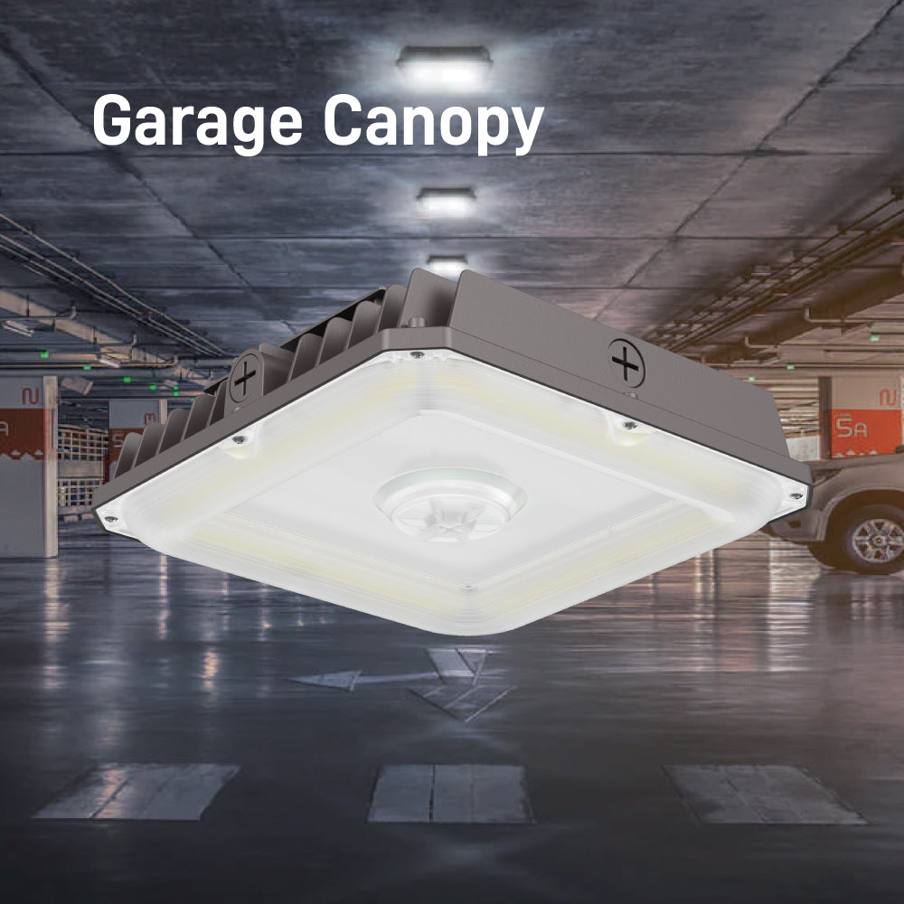 LED Canopy Light, 135LM/W, 3000~5000 CCT & 40~75 Wattage Adjustable, DLC 5.1 UL Listed