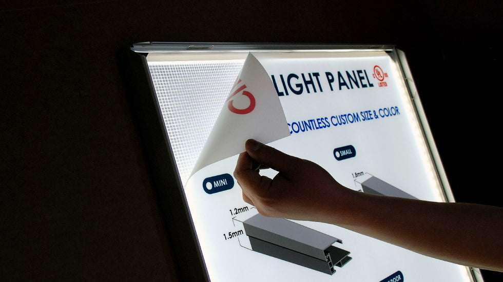 Lumi Single Sided Lighting Slim Panel Sign and Custom Film Printing