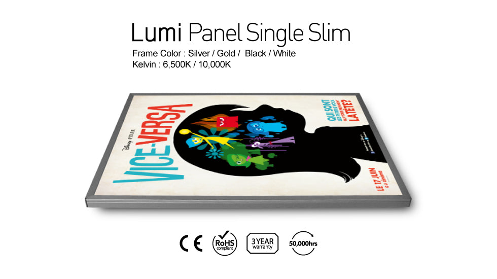 Lumi Single Sided Lighting Slim Panel Sign and Custom Film Printing