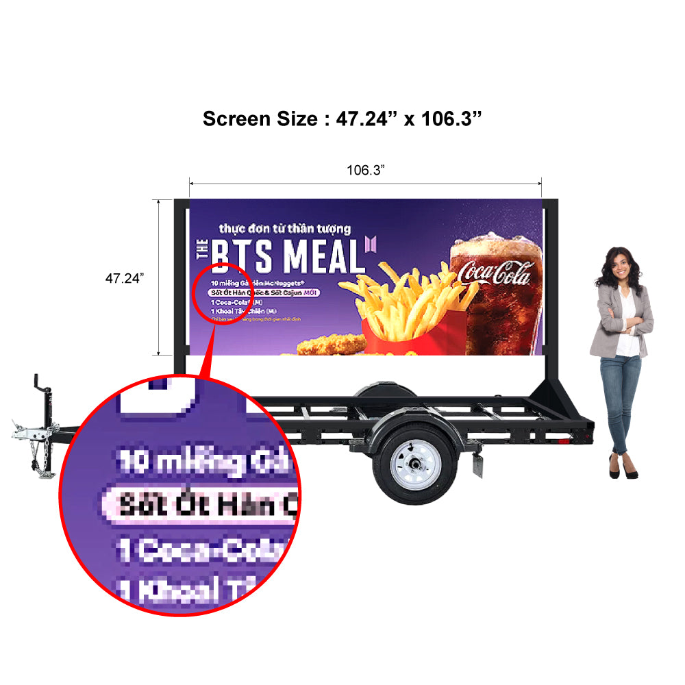 P6.8 Trailer Digital LED Signage 4 x 9 with Generator