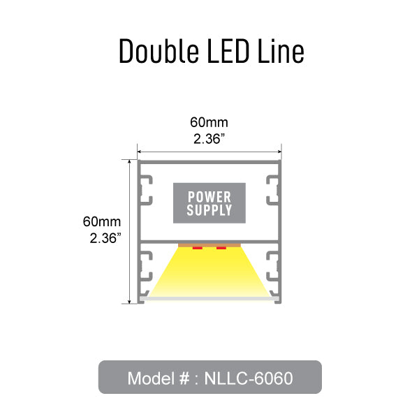 2 Times LED Line Ultra Bright Slim Circle Lighting NLLC-6060
