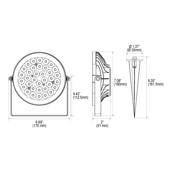 FUTC03 Outdoor 15W RGB+CCT LED Garden Light