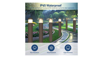 NIES-BD01, Modern Landscape Bollard Light Waterproof Ip65 24W 3CCT Adjustable Outdoor