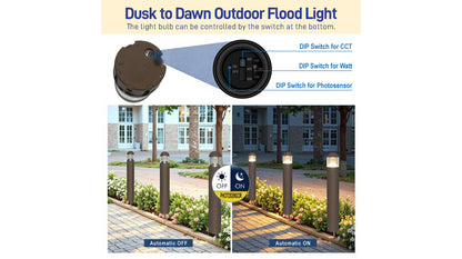 NIES-BD01, Modern Landscape Bollard Light Waterproof Ip65 24W 3CCT Adjustable Outdoor