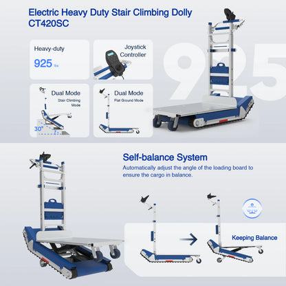 925lbs Electric Heavy Duty Stair Climbing Dolly CT420SC