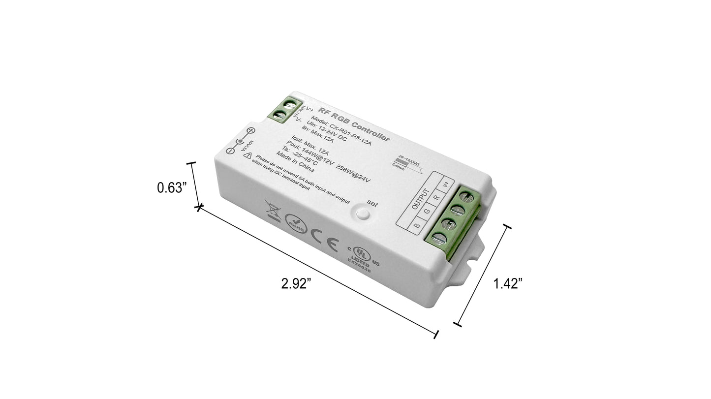 UL 2.4G RF LED RGB Controller, UL