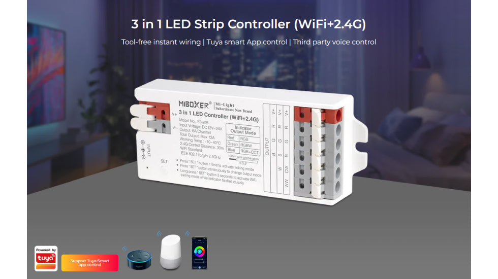 E3-WR, 3 in 1 LED Strip Controller (WiFi+2.4G)