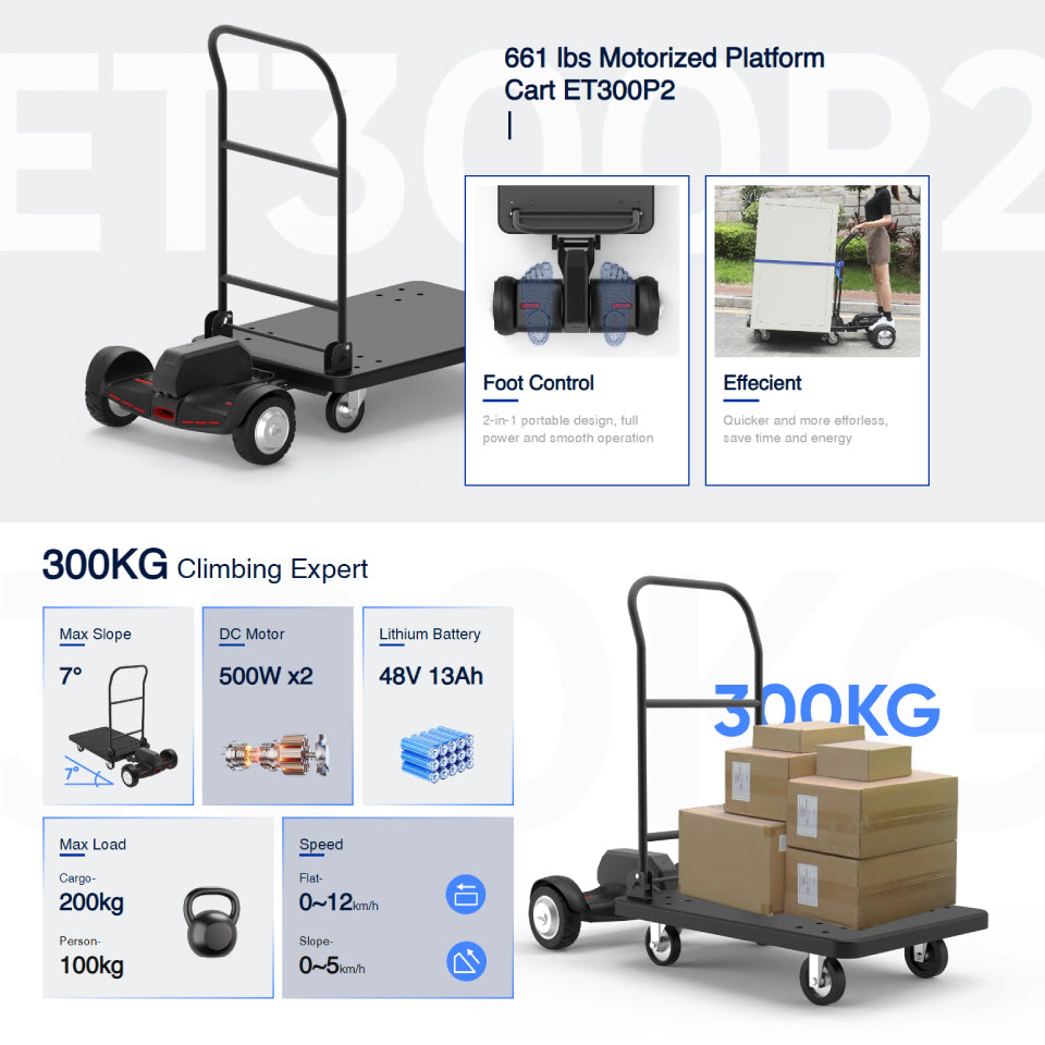 661lbs Motorized Platform Cart ET300P2