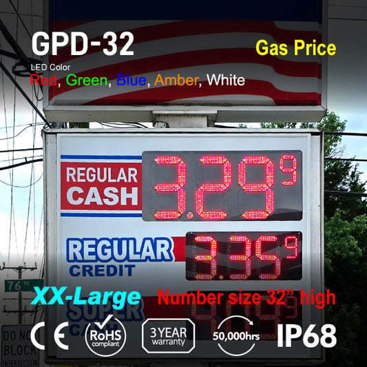 GPD-32 Gas Price Digital Number Display 85" x 38"