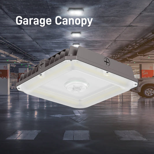 LED Canopy Light, 135LM/W, 3000~5000 CCT & 40~75 Wattage Adjustable, DLC 5.1 UL Listed