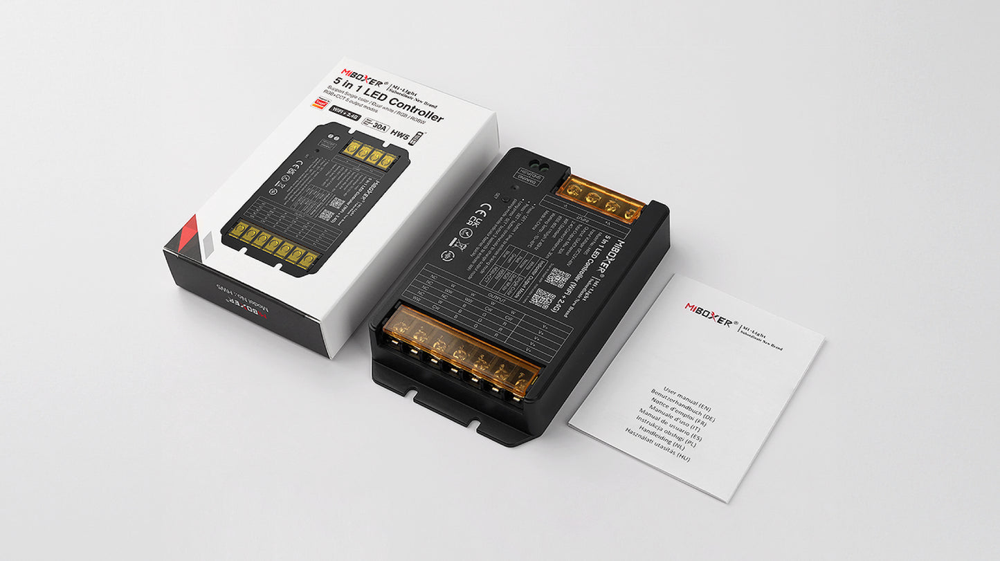 HW5 - 5 in 1 LED Controller (WiFi+2.4G) Output Max 30A