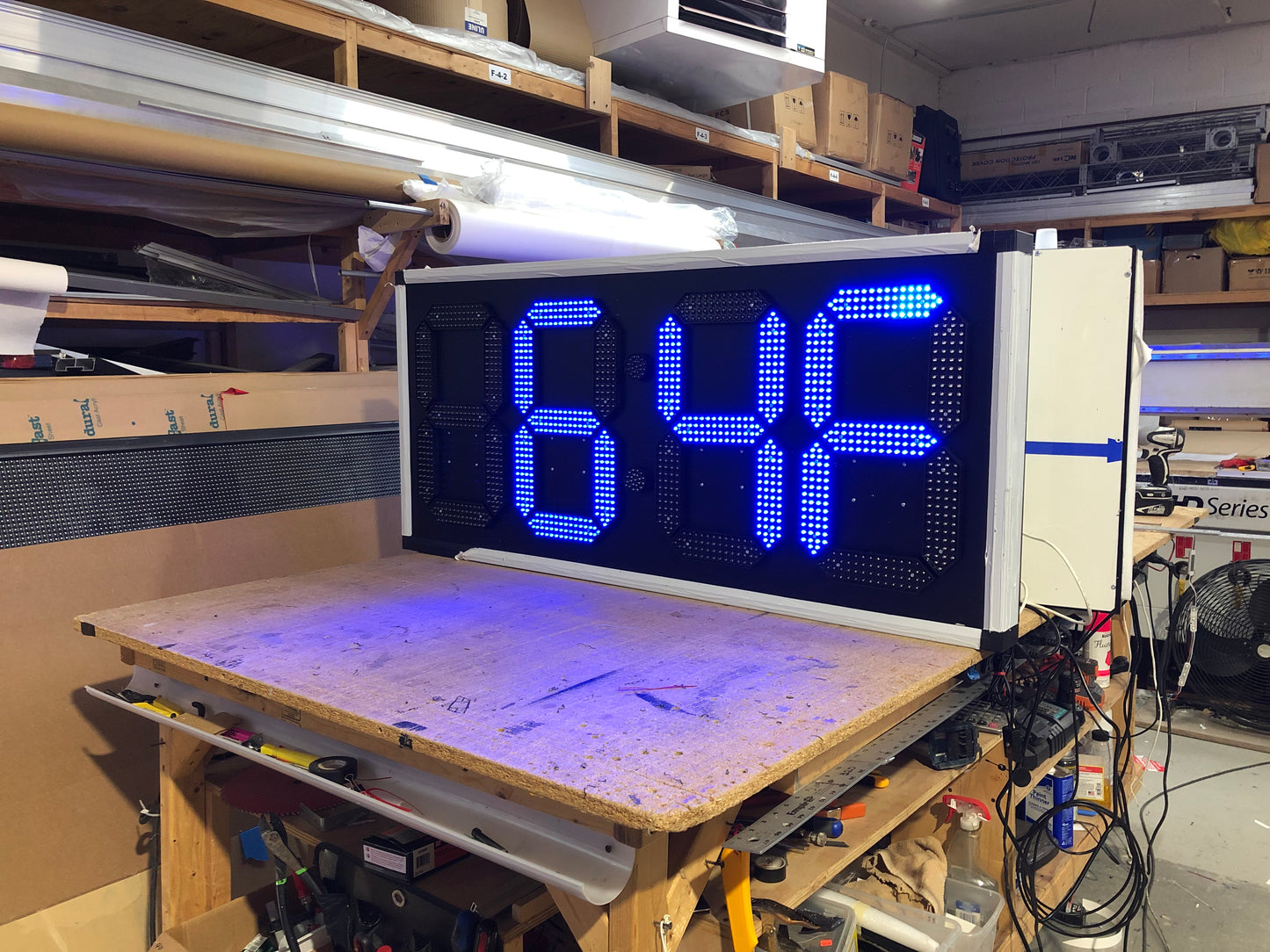 Outdoor Digit LED Temp and Time Sign 59" x 23.5"
