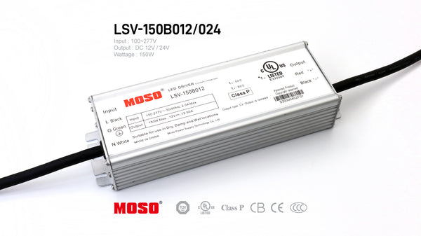 Lsv P150 MOSO LSV-150B, Input AC100~277V, 150W Power Supply for Outdoor IP67, 1 ...