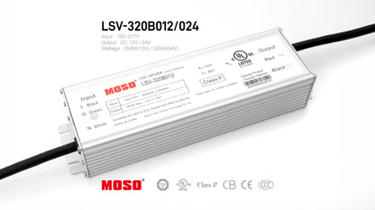 MOSO LSV-320B, Input AC100~277V, 320W Power Supply for Outdoor IP67