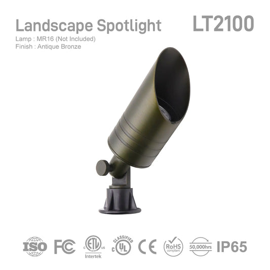 LT2100 Die-cast Brass Low Voltage Landscape Spotlight