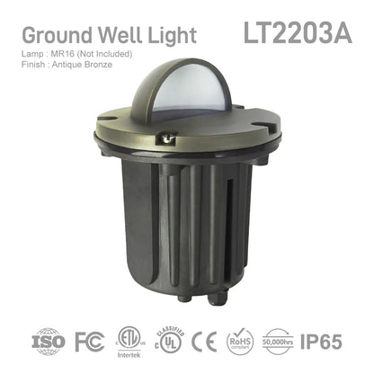 LT2203A Domed Half Lid In Ground Well Light