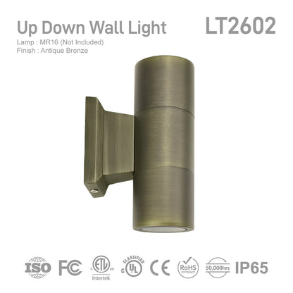 LT2602 Die Cast Brass Up Down Cylinder Wall Light