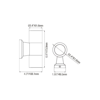 LT2602 Die Cast Brass Up Down Cylinder Wall Light
