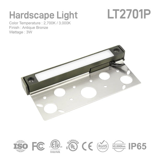 LT2701P1 7 Inch Die Cast Brass Hardscape Light
