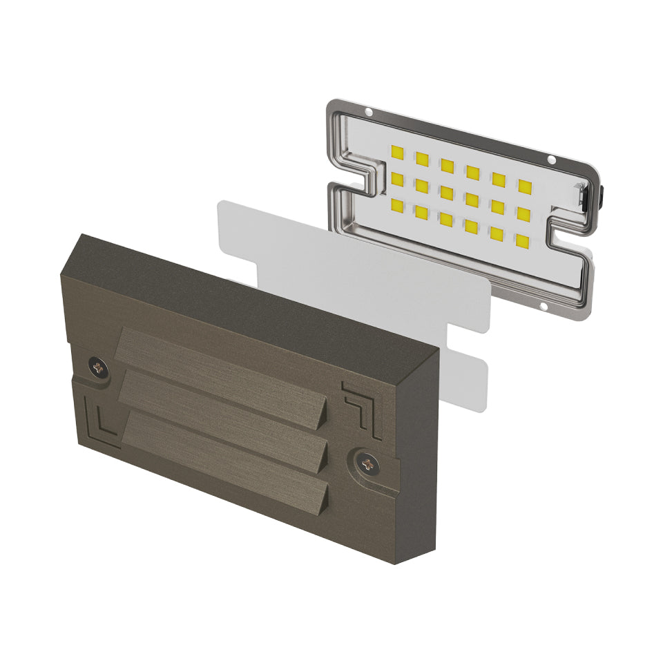 LT9701PA Die Cast Brass Grating RGB CCT Tunable Smart Step Light