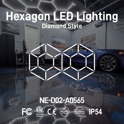 Hexagon LED Lighting Diamond Style NE-D02-A0565, 245W, 6500K