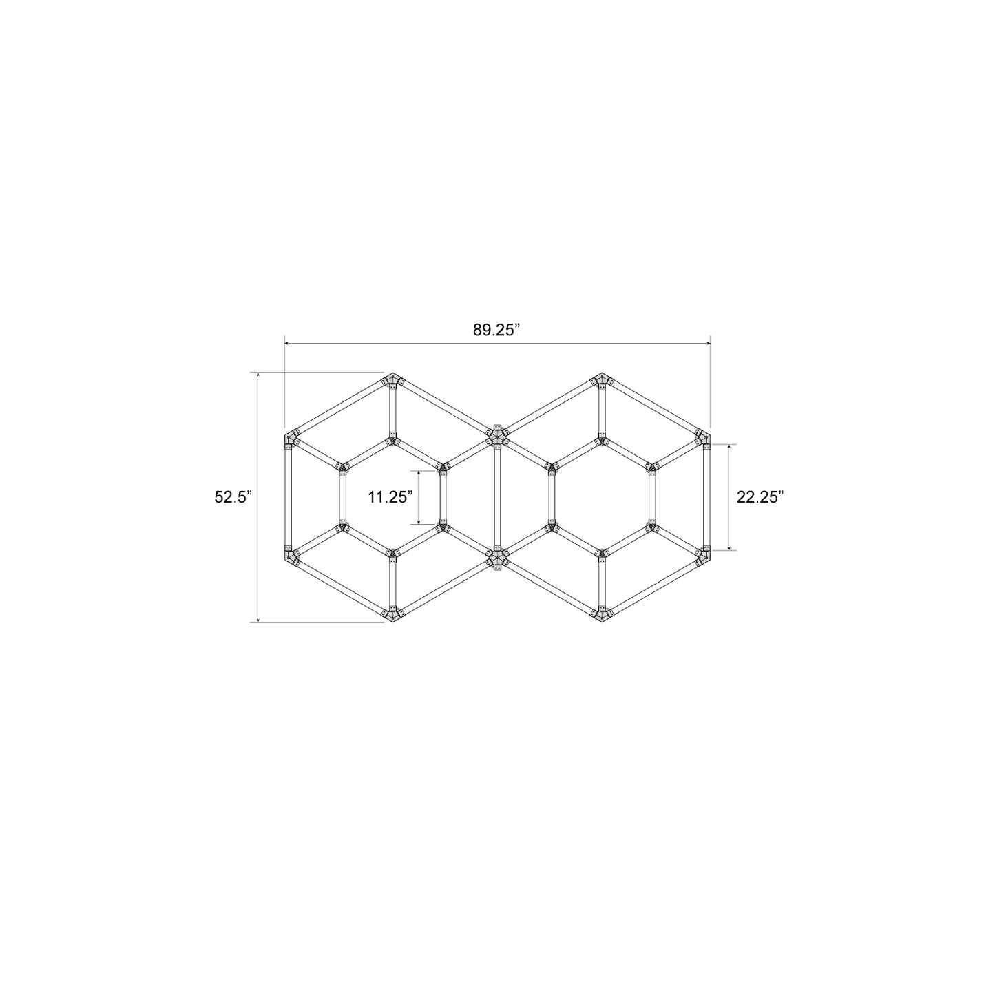 Hexagon LED Lighting Diamond Style NE-D02-A0565, 245W, 6500K