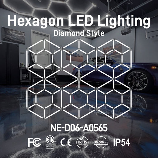 Hexagon LED Lighting Diamond Style NE-D06-A0565, 725W, 6500K
