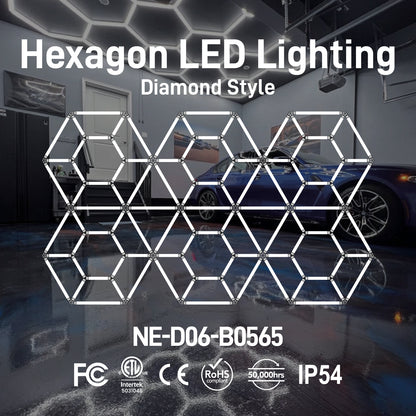 Hexagon LED Lighting Diamond Style NE-D06-B0565, 712W, 6500K
