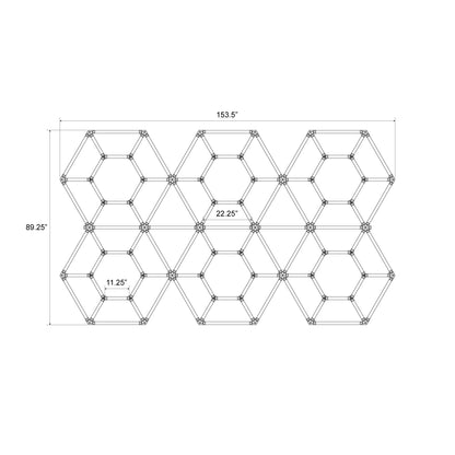Hexagon LED Lighting Diamond Style NE-D06-B0565, 712W, 6500K