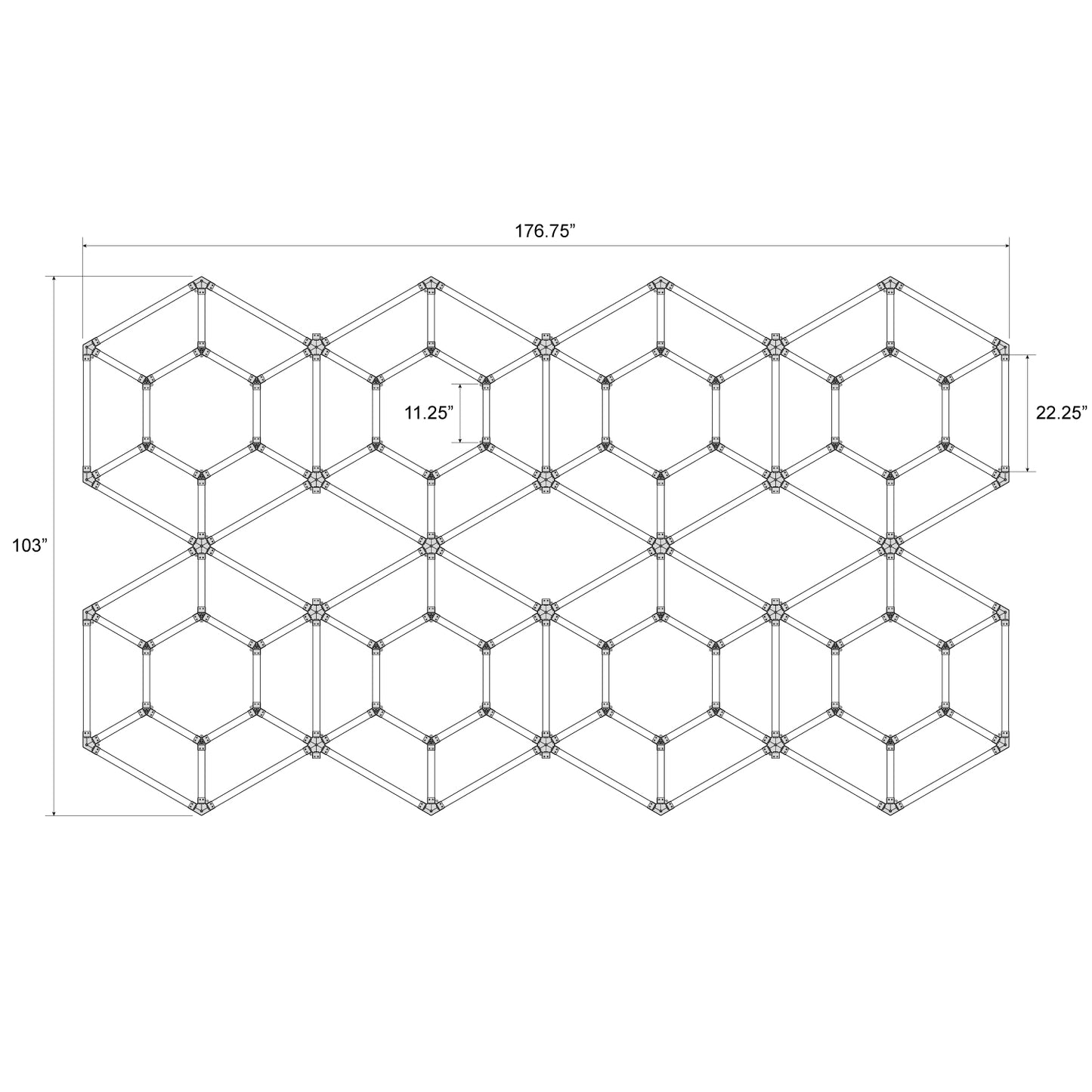 Hexagon LED Lighting Diamond Style NE-D08-A0565, 780W, 6500K