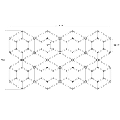 Hexagon LED Lighting Diamond Style NE-D08-A0565, 780W, 6500K