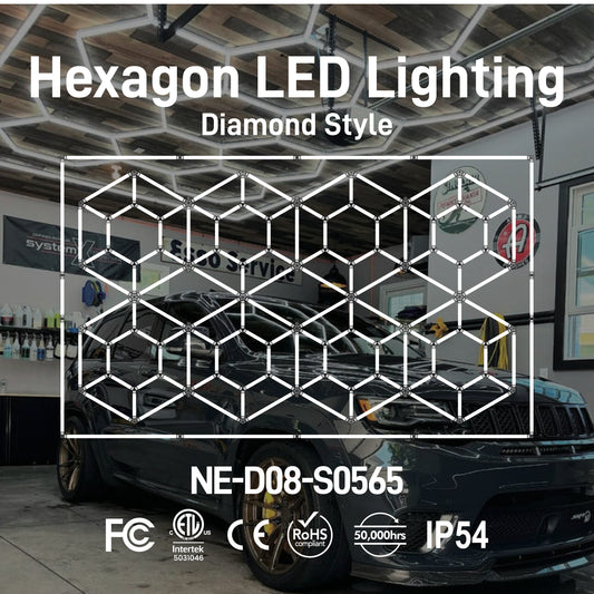 Hexagon LED Lighting Diamond Style NE-D08-S0565, 2100W, 6500K