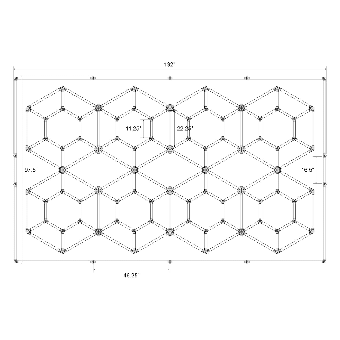 Hexagon LED Lighting Diamond Style NE-D08-S0565, 2100W, 6500K