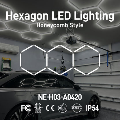 Hexagon LED Lighting Honeycomb Style NE-H03-A0420, 144W, 6500K