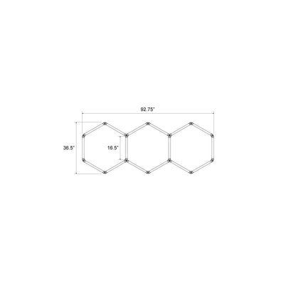 Hexagon LED Lighting Honeycomb Style NE-H03-A0420, 144W, 6500K