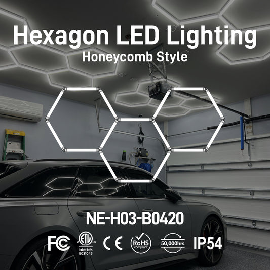 Hexagon LED Lighting Honeycomb Style NE-H03-B0420, 144W, 6500K