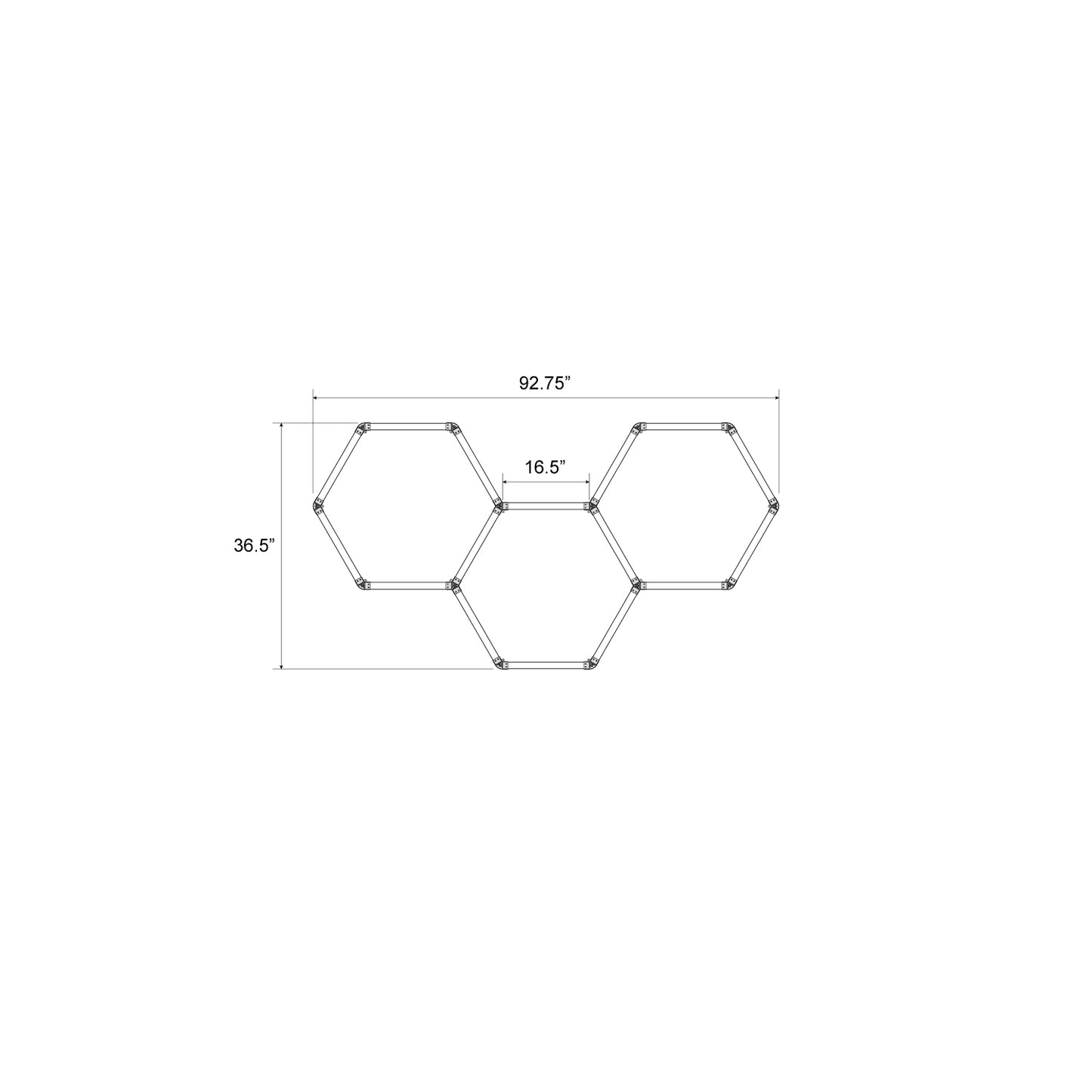 Hexagon LED Lighting Honeycomb Style NE-H03-B0420, 144W, 6500K