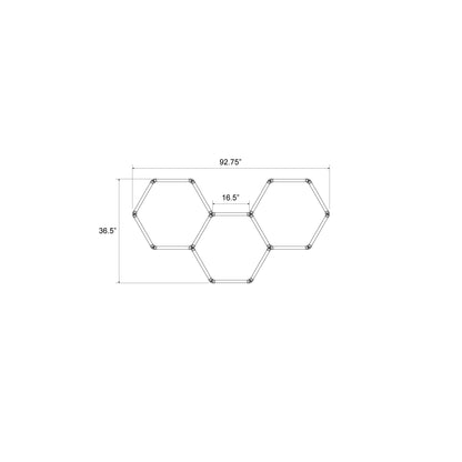 Hexagon LED Lighting Honeycomb Style NE-H03-B0420, 144W, 6500K