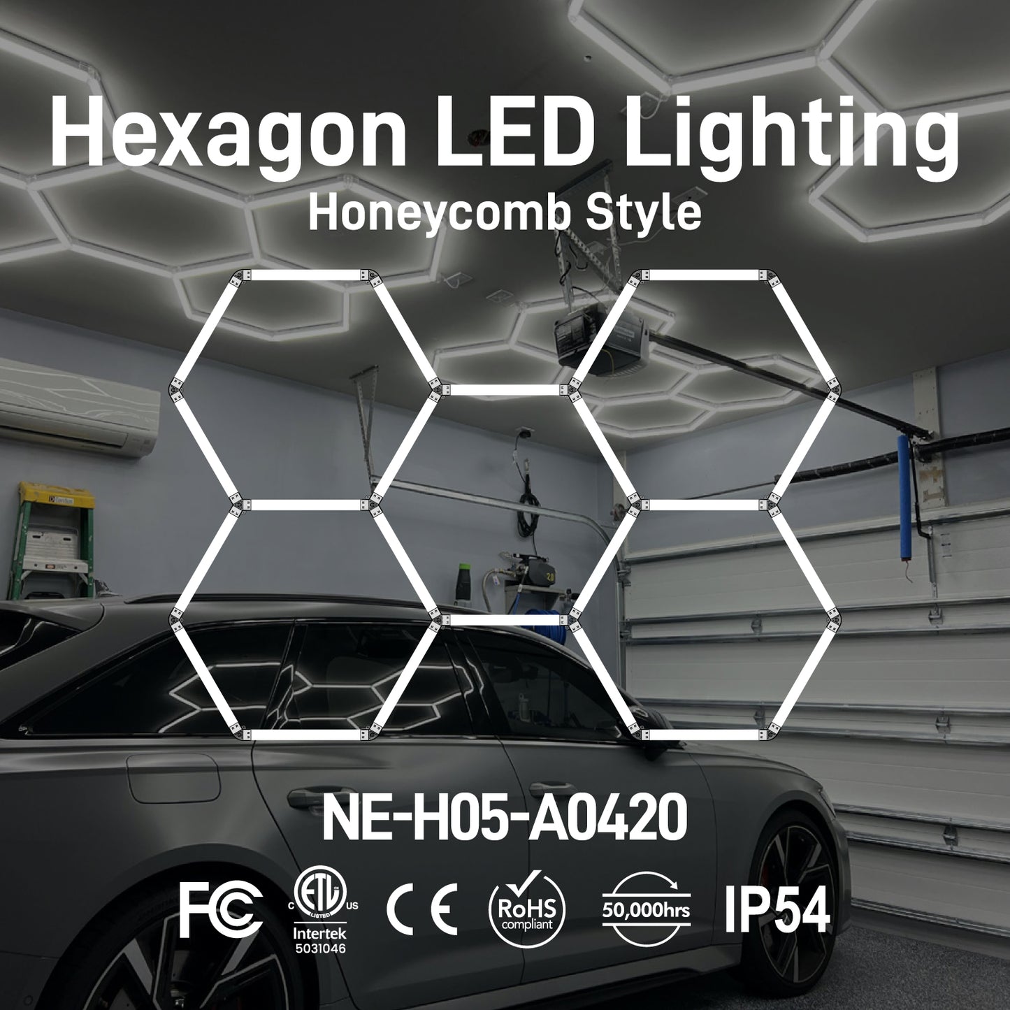 Hexagon LED Lighting Honeycomb Style NE-H05-A0420, 216W, 6500K