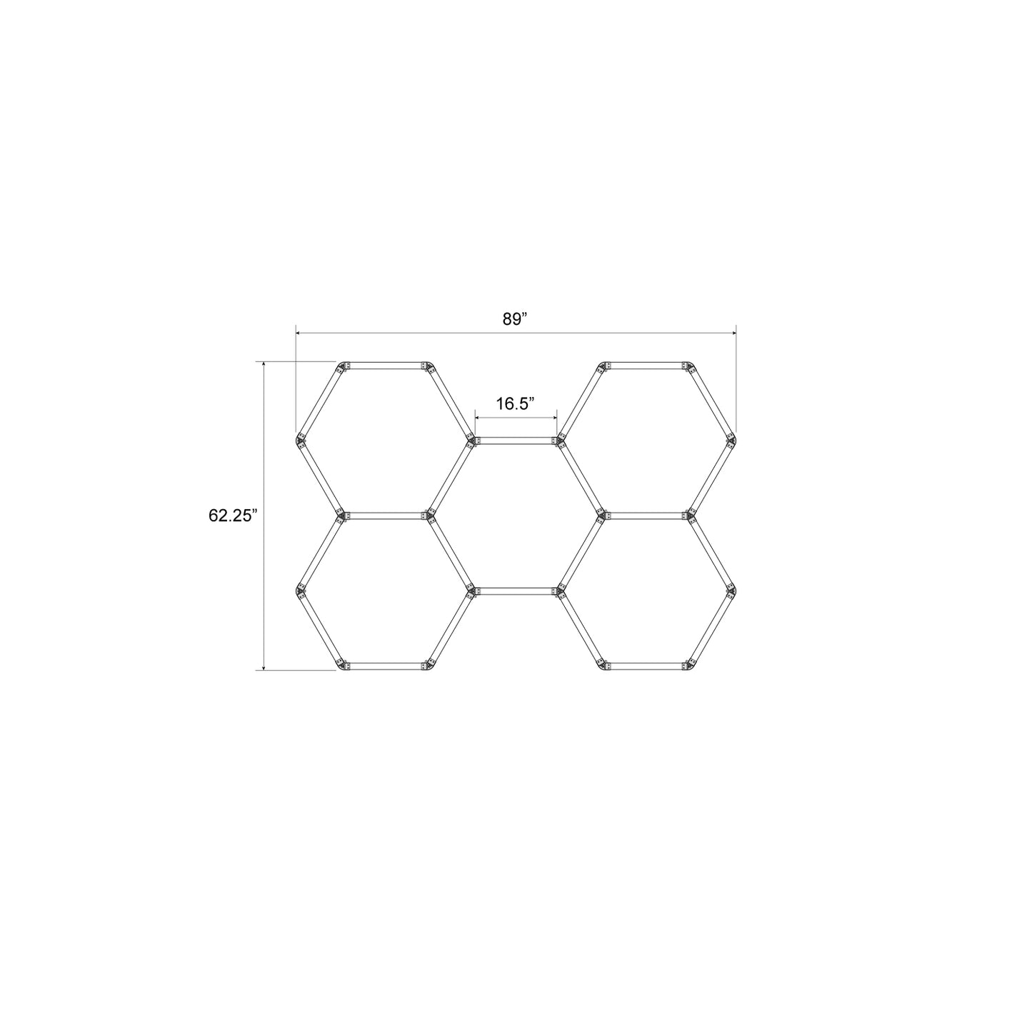 Hexagon LED Lighting Honeycomb Style NE-H05-A0420, 216W, 6500K