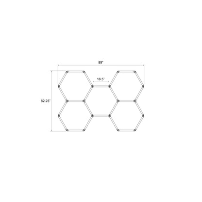 Hexagon LED Lighting Honeycomb Style NE-H05-A0420, 216W, 6500K