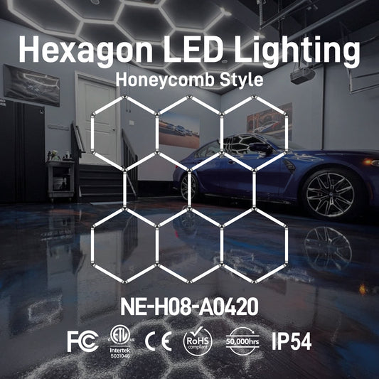Hexagon LED Lighting Honeycomb Style NE-H08-A0420, 315W, 6500K