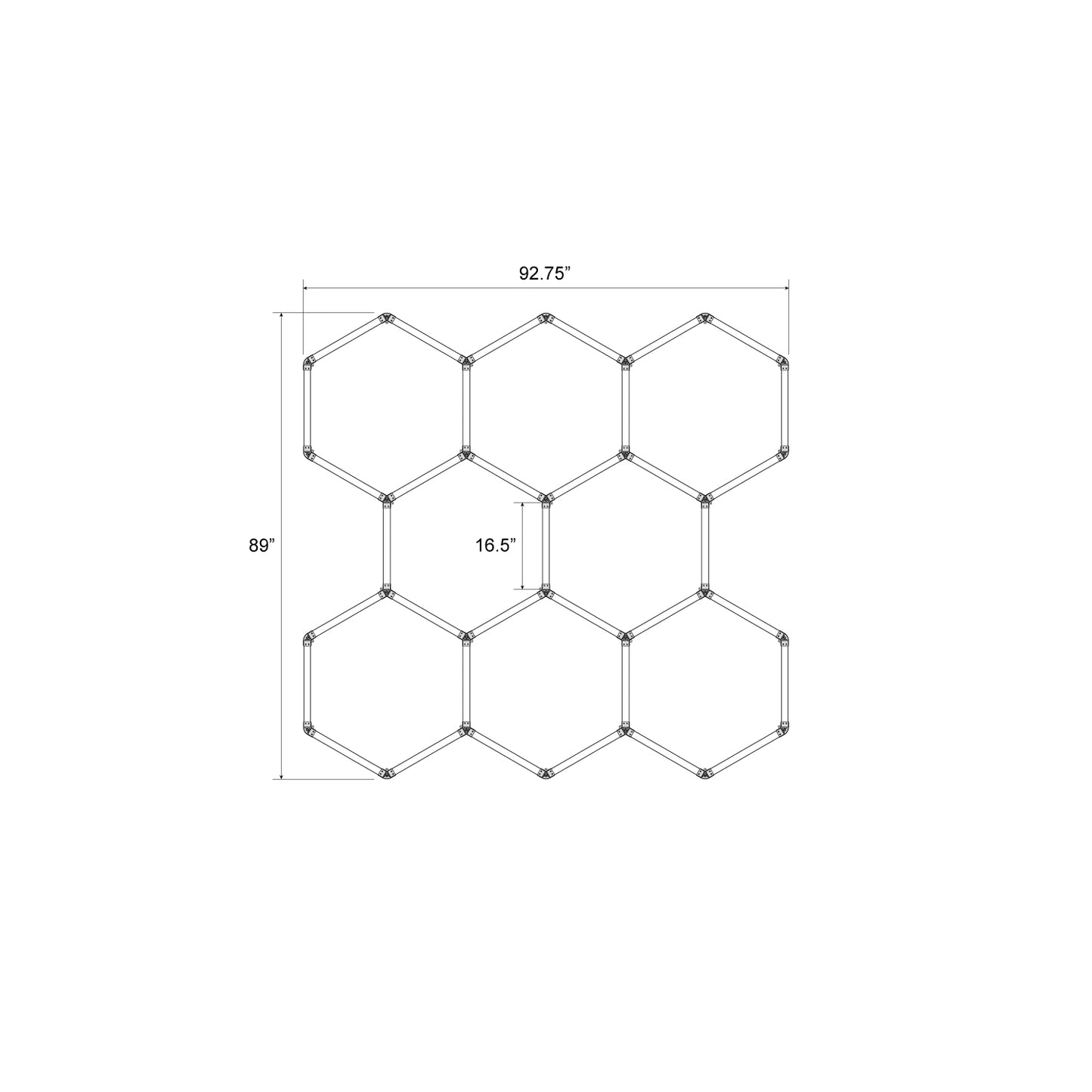 Hexagon LED Lighting Honeycomb Style NE-H08-A0420, 315W, 6500K