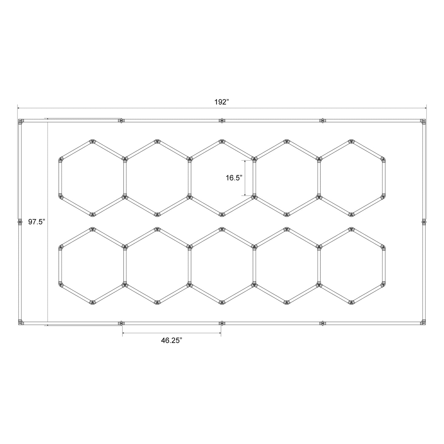 Hexagon LED Lighting Honeycomb Style NE-H10-S0420, 708W, 6500K