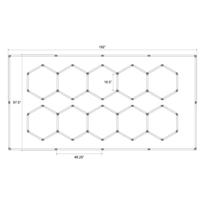 Hexagon LED Lighting Honeycomb Style NE-H10-S0420, 708W, 6500K