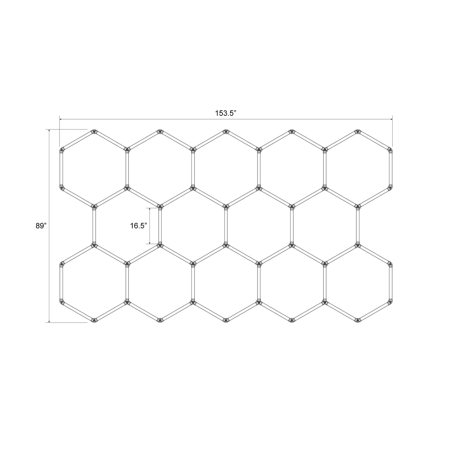 Hexagon LED Lighting Honeycomb Style NE-H14-A0420, 515W, 6500K