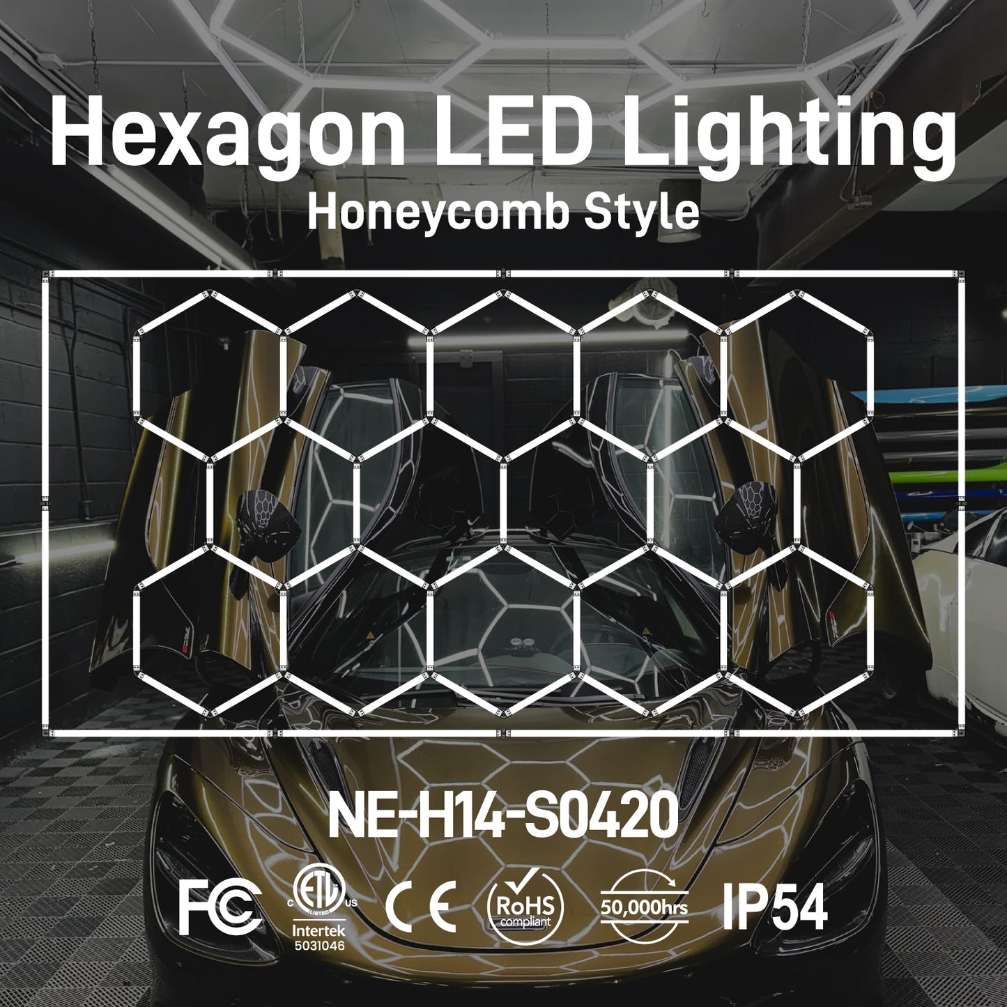 Hexagon LED Lighting Honeycomb Style NE-H14-S0420, 755W, 6500K